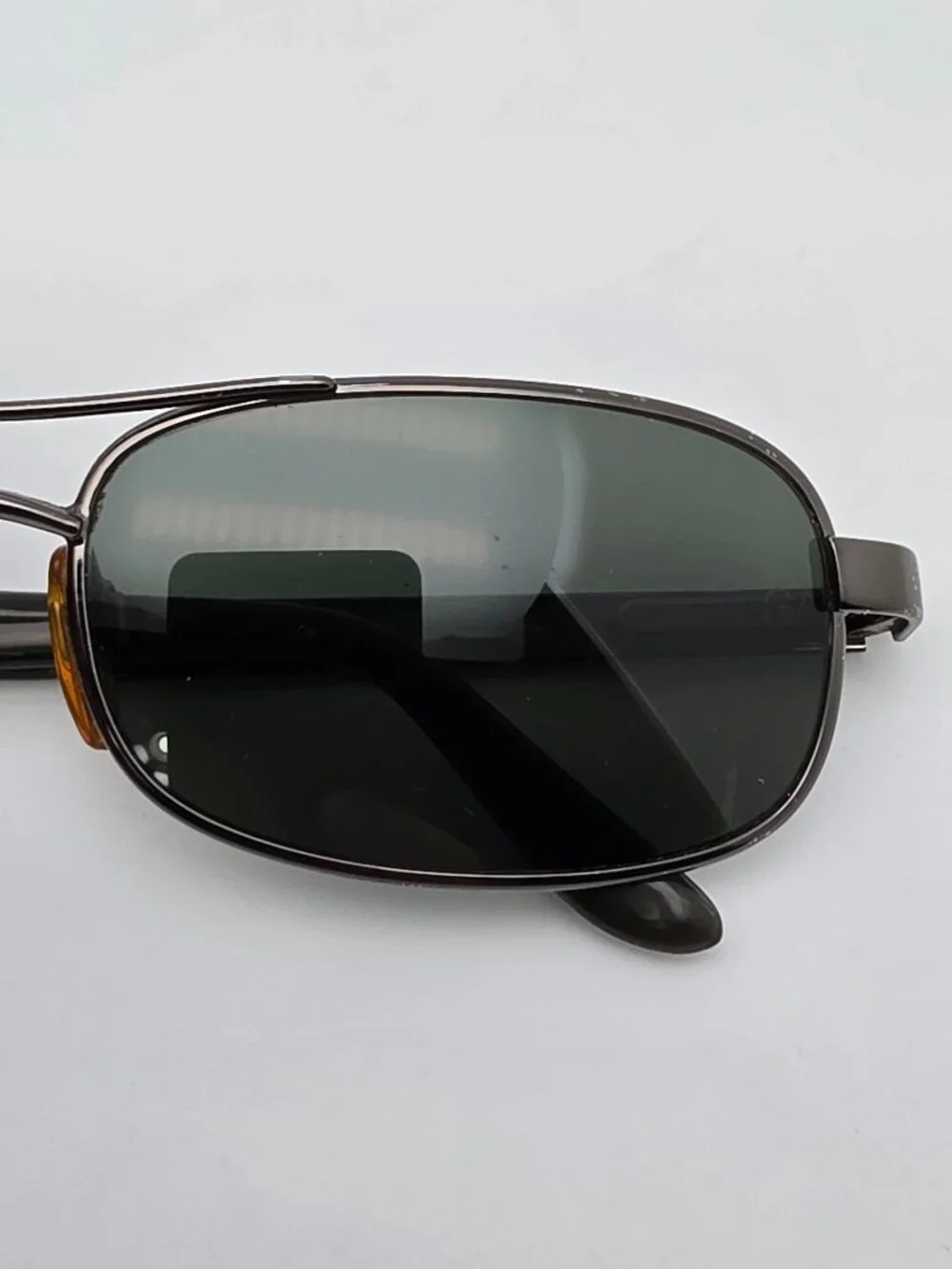 Giorgio Armani 678 1144 Small Pewter Frame G-15 Glass Lens Aviator Sunglasses